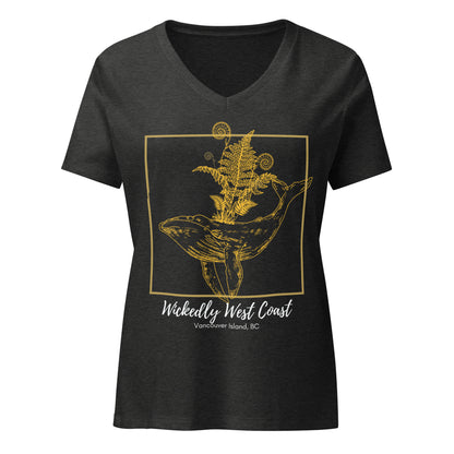 Celestial Whale - Women’s Relaxed V-Neck T-Shirt
