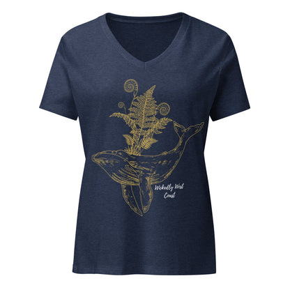 Celestial Whale - Women’s Relaxed V-Neck T-Shirt [Unboxed]
