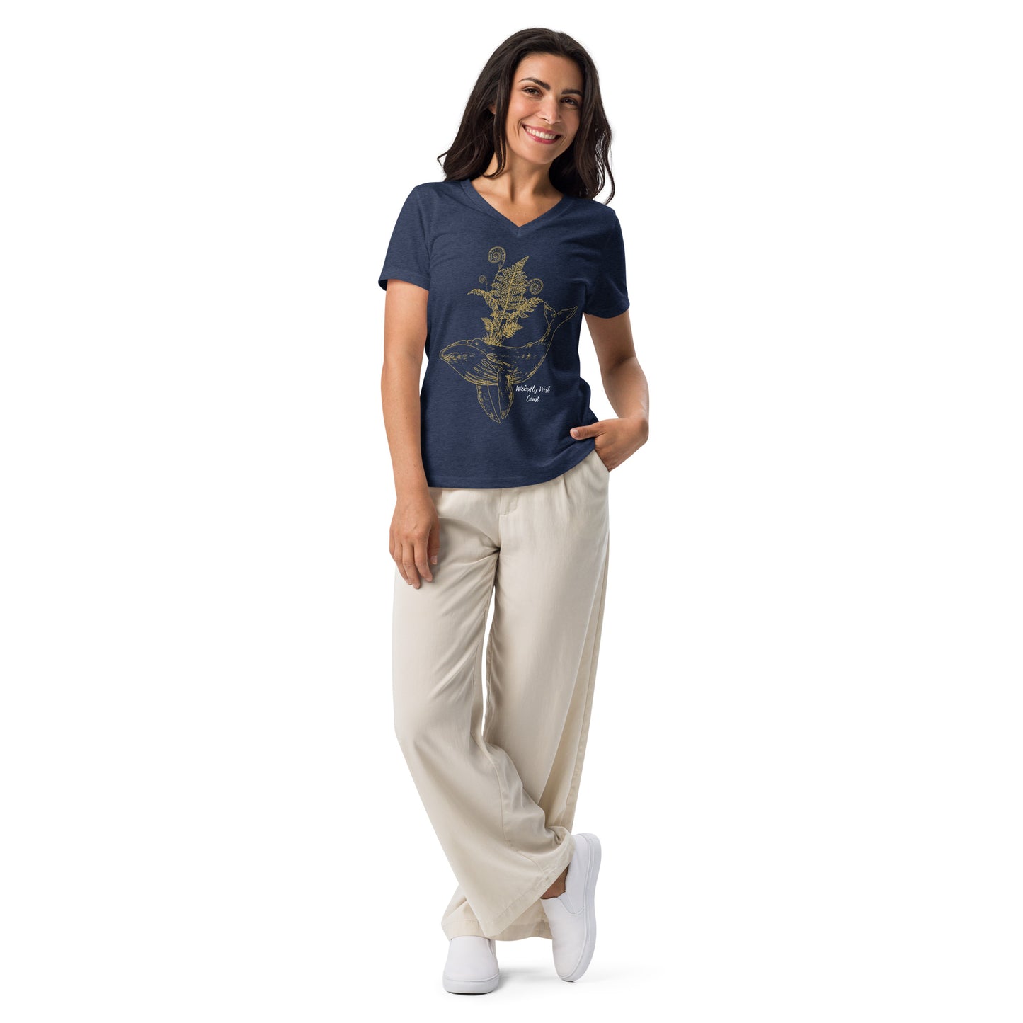 Celestial Whale - Women’s Relaxed V-Neck T-Shirt [Unboxed]